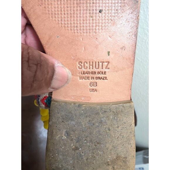 Schutz Women's Boho Gladiator Sandals With Woven Strap & Colorful Tassel Details - Picture 8 of 10